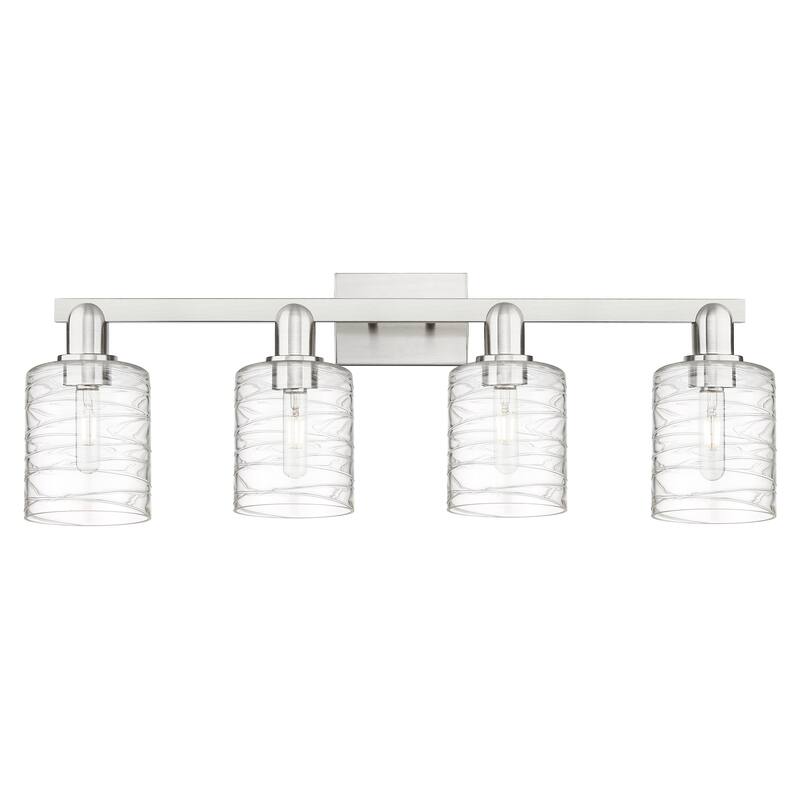 Innovations Lighting Endless Possibilities Arcadia - Cobbleskill - 4 Light 32" Bath Vanity Light - Deco Swirl/Brushed Satin Nickel