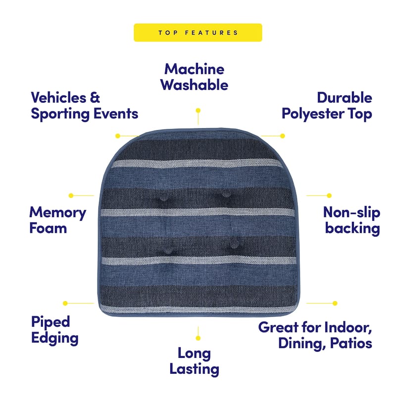Bradford Striped U Shaped Memory Foam Chair Pad