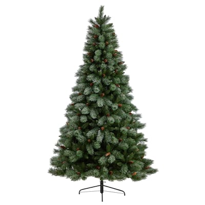 8' Snowed French Alps Mountain Pine Christmas Tree with Pine Cones - 96