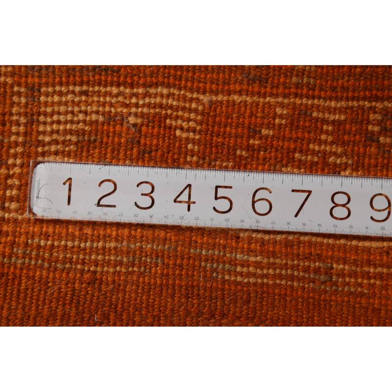 Orange Anatolian Oriental Vintage Runner Rug Handmade Wool Carpet - 2'10"x 12'3"