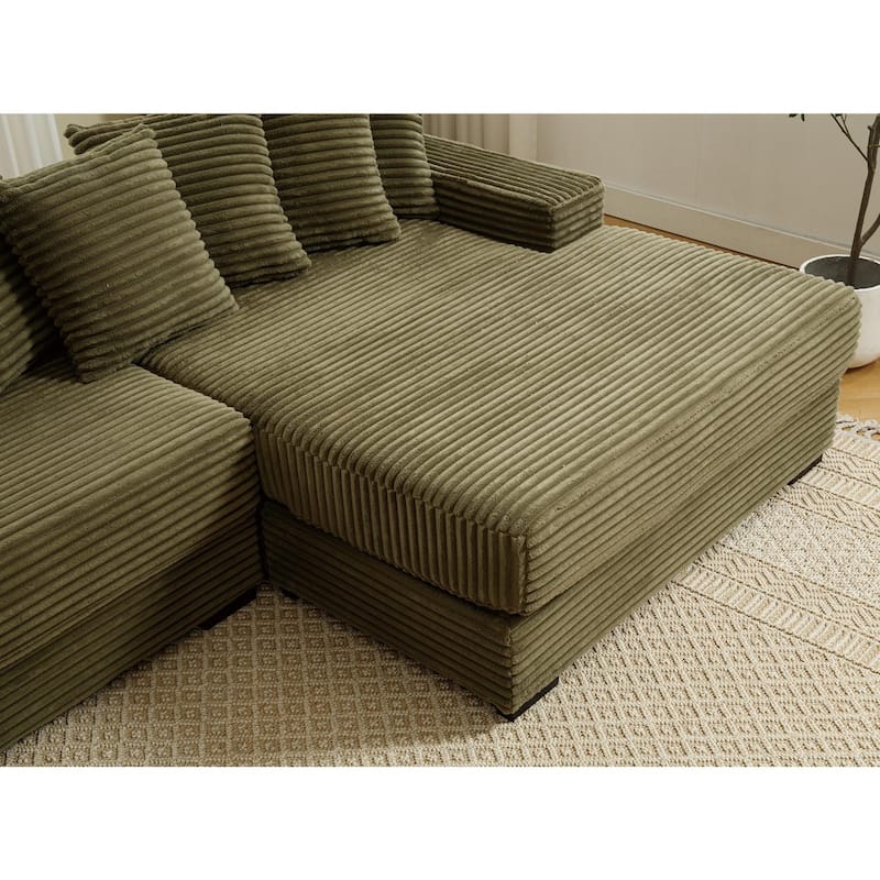 Sofa 111-in Casual Green 2 -seater Right Reclining Sectional - 8' x 10'