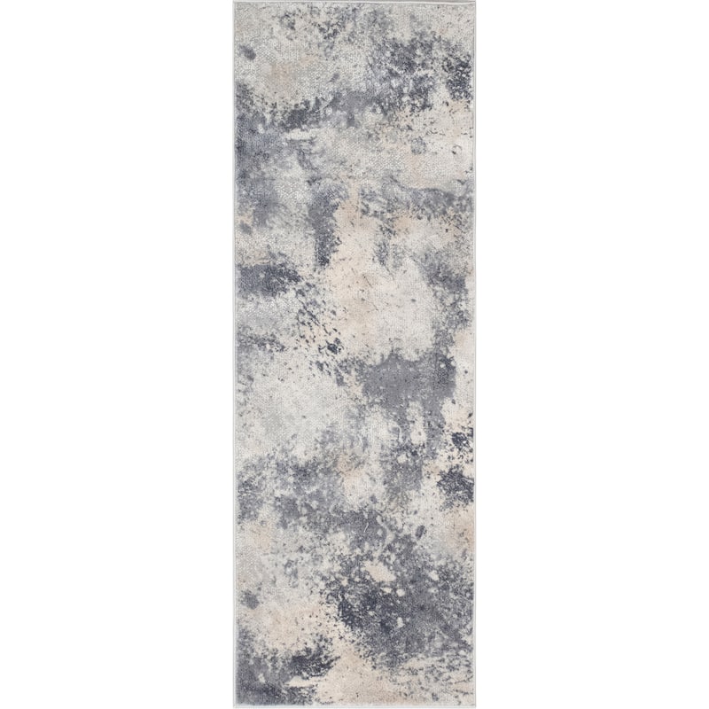 Noori Rug Louis High-Low Isabelle Rug - 2'1" x 6'0" - Silver/Charcoal