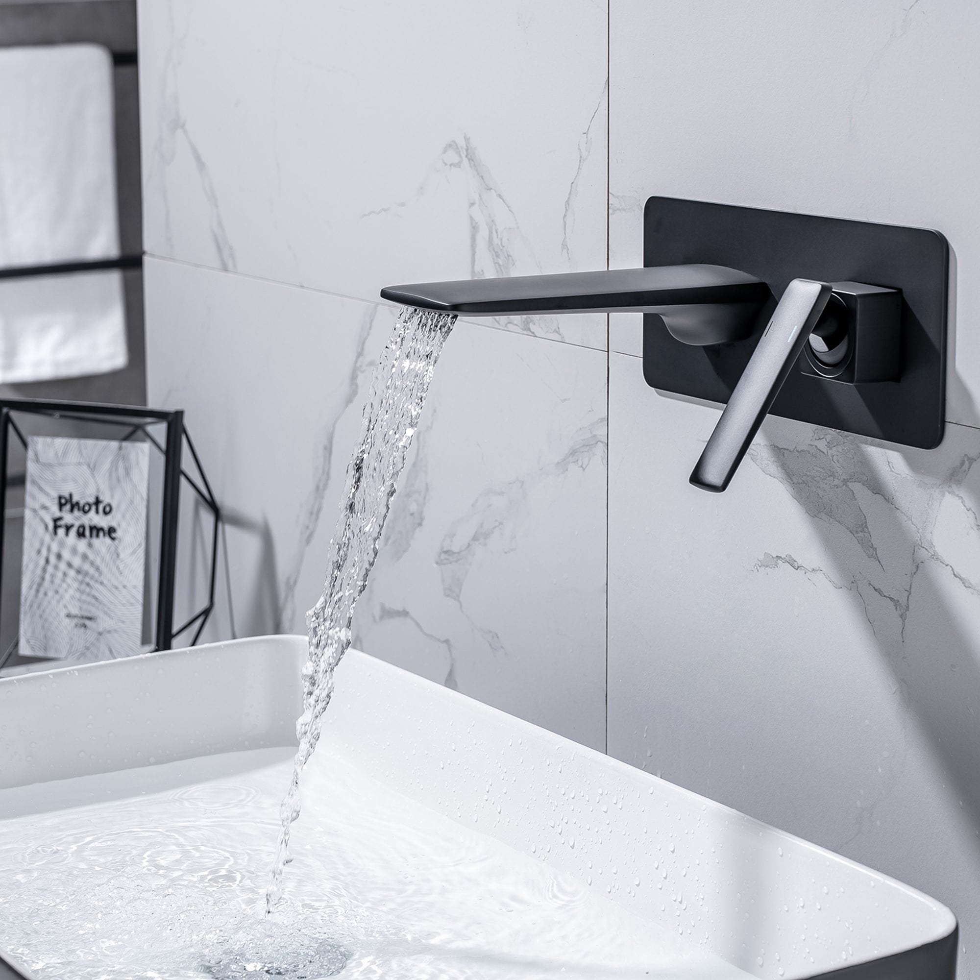 Single Handle Wall Mount Waterfall Bathroom Sink Faucet Single Handle Wall Mount Waterfall Bathroom Sink Faucet