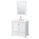 Option White / Giotto Quartz Top / Brushed Gold Hardware