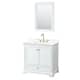 Option White / Giotto Quartz Top / Brushed Gold Hardware