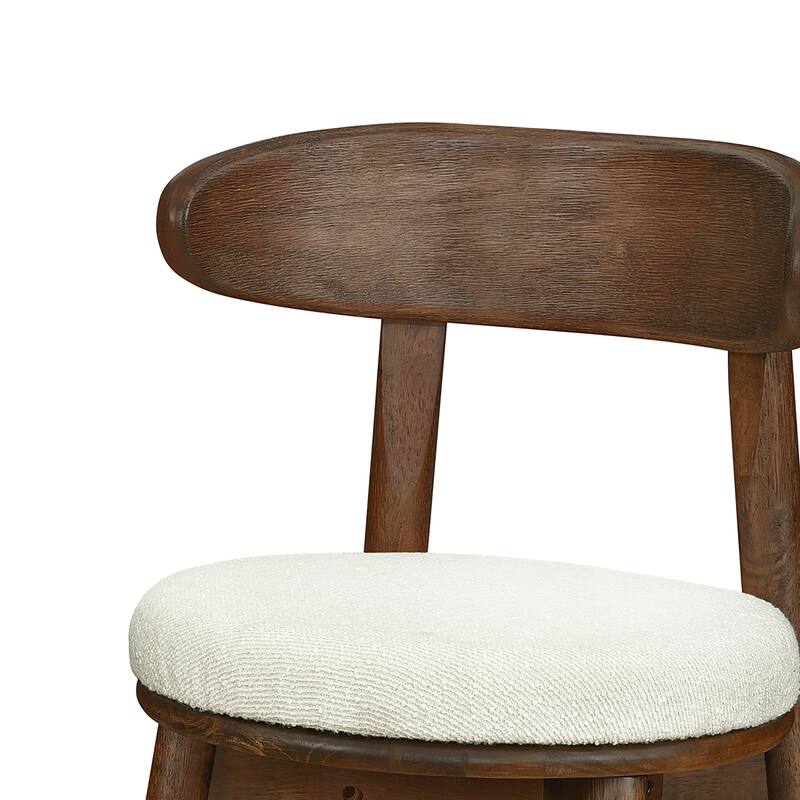 Christopher Knight Home - Ashley Contemporary Upholstered Round Cushion Bar Stools with Rubberwood Frame, Set of 2