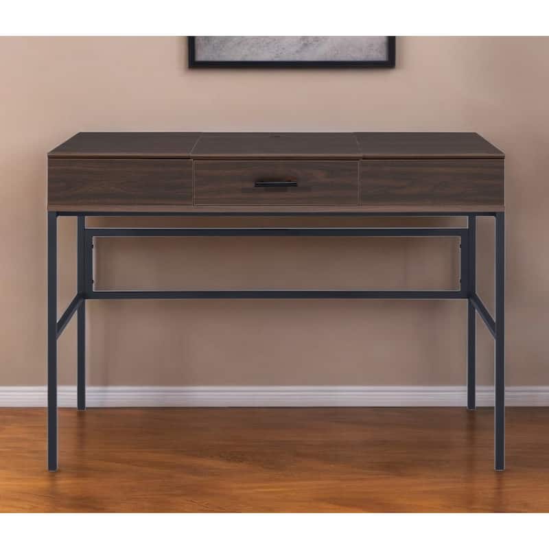 42" Brown and Black Writing Desk - Brown