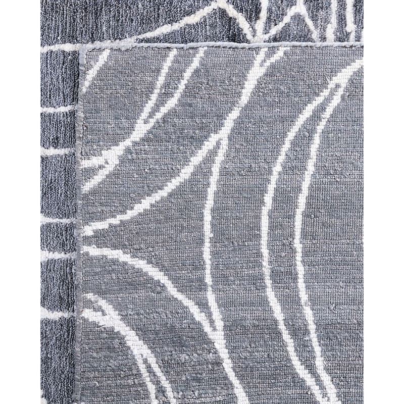Modern One-of-a-Kind Hand-Knotted Area Rug - Gray, 8' 0" x 10' 0" - 8' 0" x 10' 0"
