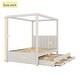 preview thumbnail 22 of 33, Wood Canopy Bed Frame with Trundle & 3 Storage Drawers