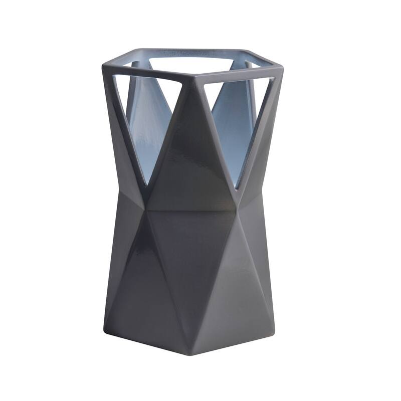 Justice Design Group Totem Ceramic Portable Table Lamp - LED - Gloss Gray