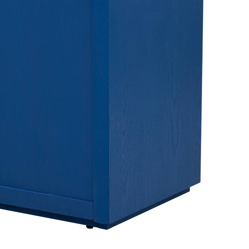 Modern Four-Door Accent Cabinet with Ash Veneer, Adjustable Shelves, Ideal for Living Room, Hallway, and Entryway Storage