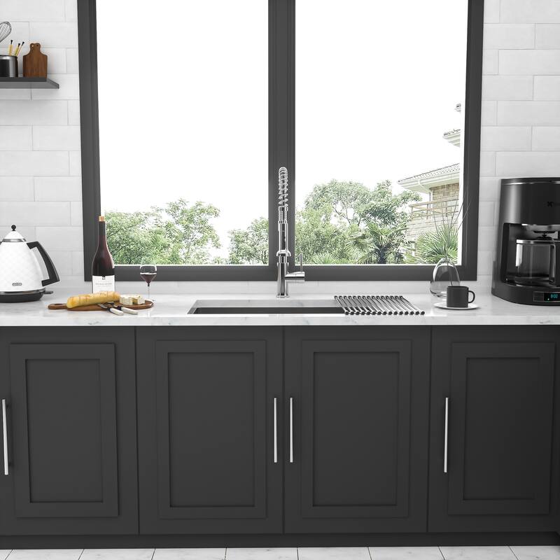 Undermount 16 Gauge Single Bowl Stainless Steel Kitchen Sink in Brushed Nickel - 33'' x 19'' x 10''