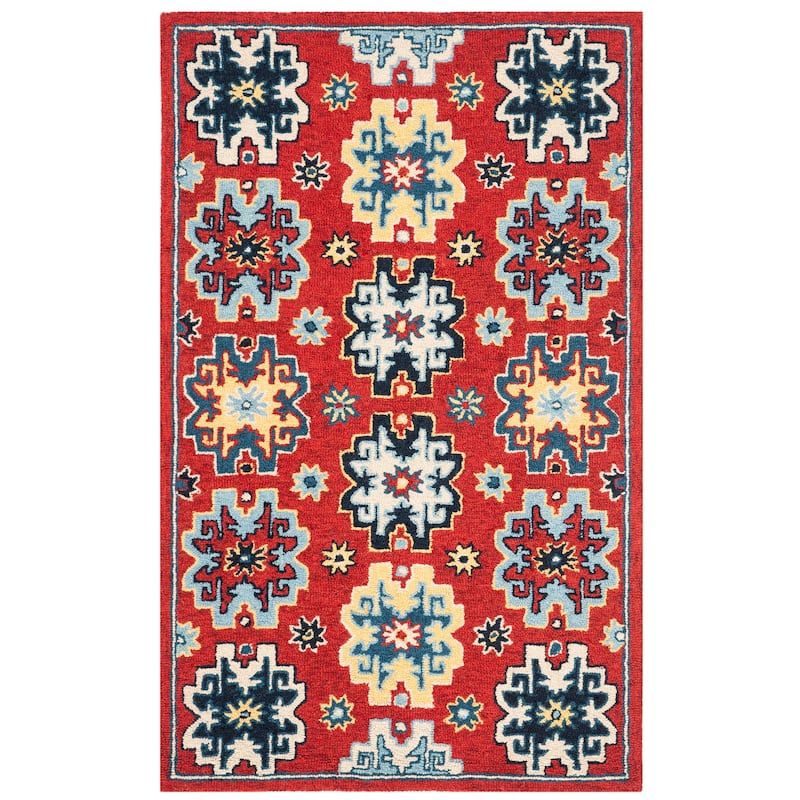 SAFAVIEH Handmade Heritage Floret Damask Traditional Oriental Wool Rug
