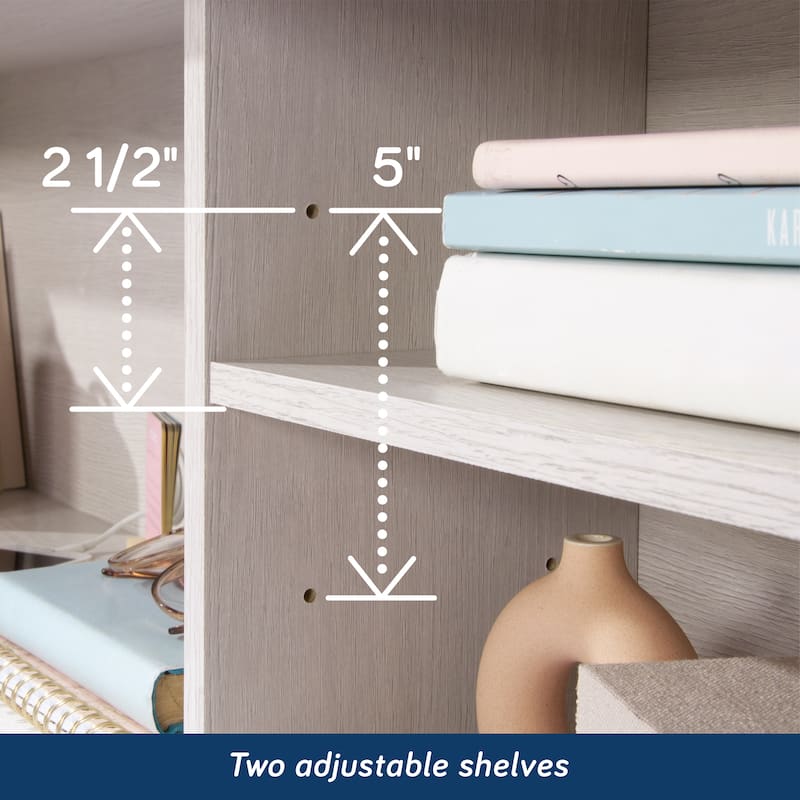 Engineered Wood Vintage Full/Queen Bookcase Headboard with Spacious Storage Cubby