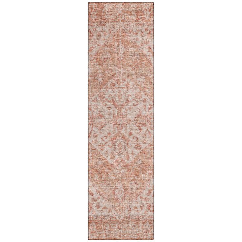 Machine Washable Indoor/ Outdoor Vintage Traditional Chantille Rug