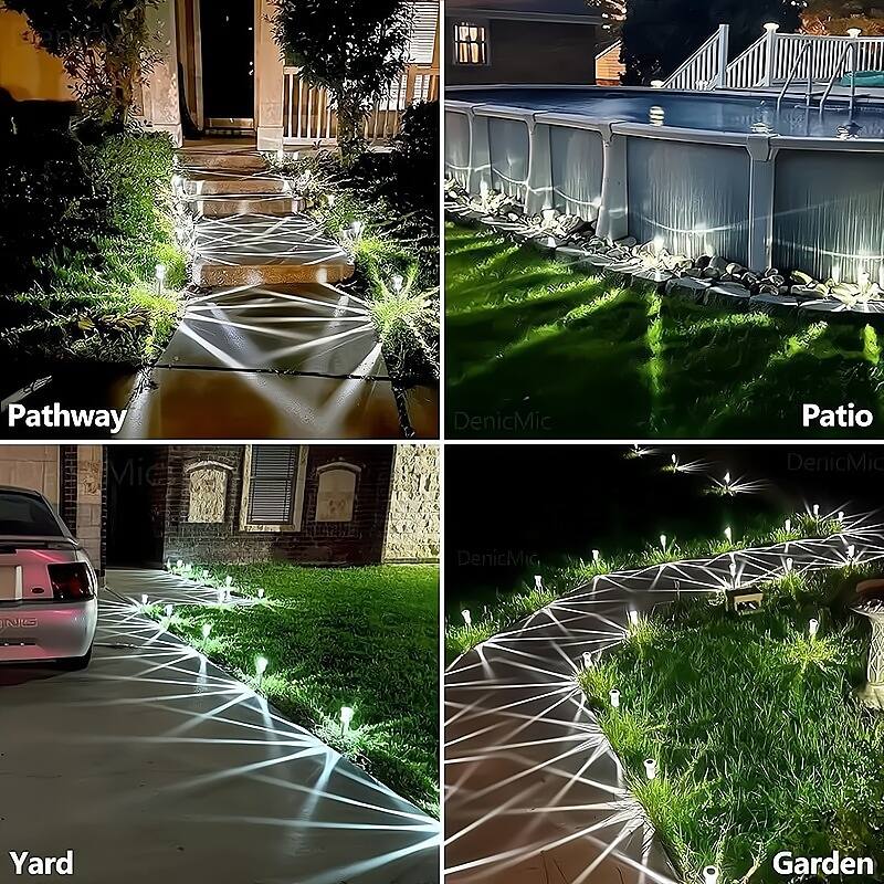 12 Pack Solar Pathway Lights Outdoor Waterproof LED for Yard, Garden, Driveway, Walkway, Patio, Lawn, Path - White