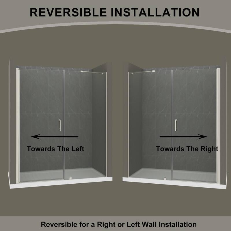 Alvana 60‘’×72'' Semi-Frameless Hinged Shower Door