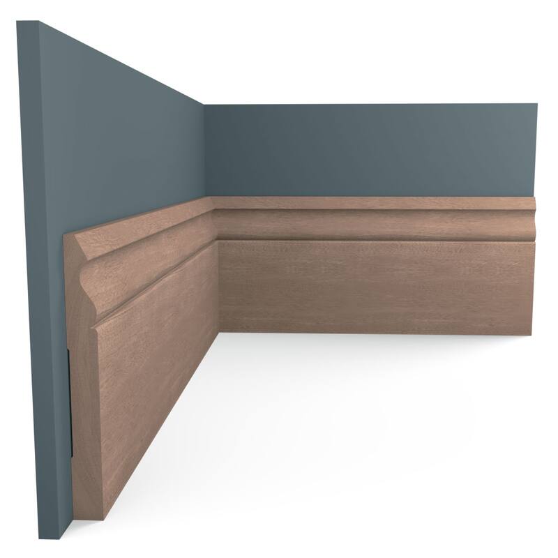 WM217: 9/16-in D x 5-1/4-in W x 96-in L Americraft Solid Hardwood Stain Grade Base Moulding