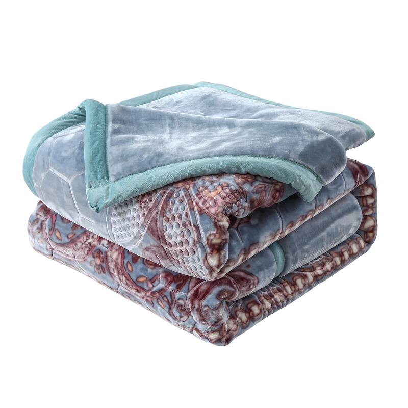 Floral & Animal 2-Ply Heavy Raschel Blanket 85" X 95"