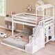 preview thumbnail 1 of 7, Storage Staircase Twin over Full House Roof Bunk Bed with Staircase and Shelves，Easy Assembly White