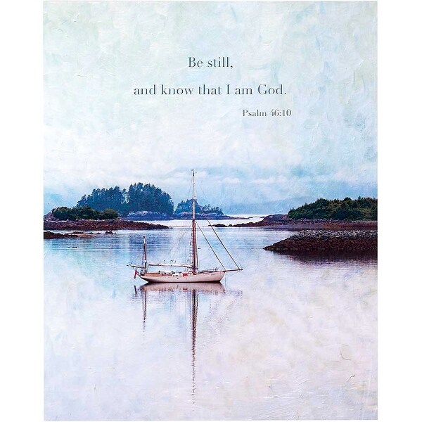 20" Blue and Brown "Be still and know that I am God" Rectangular Wall Plaque - N/A