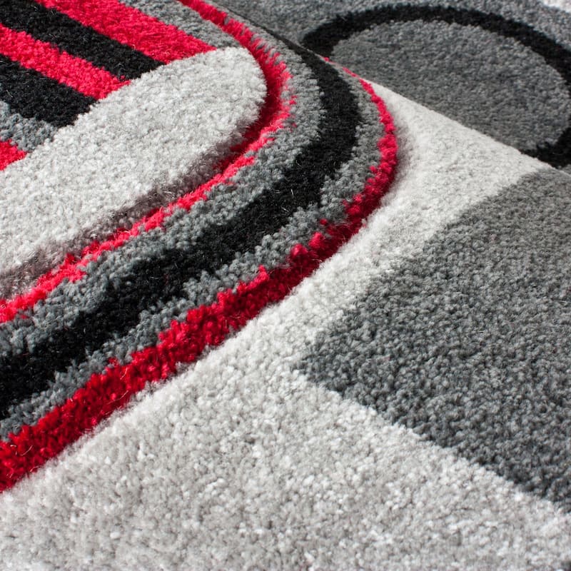 Well Woven Modern Geometric Arcs Shapes Area Rug - 3'11" x 5'3"