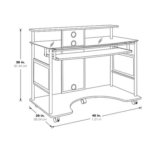 Vision Glass MultiMedia Home Office Rolling Desk Bed Bath & Beyond