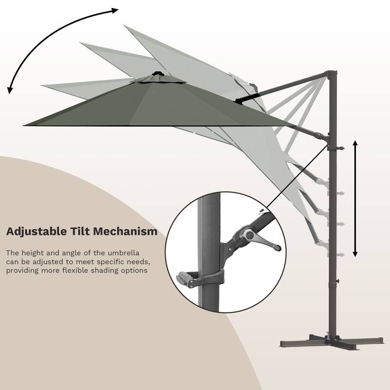 Patiowell 10FT Patio Umbrella with Push Button Tilt and Crank, Outdoor Umbrella, Multiple Colors