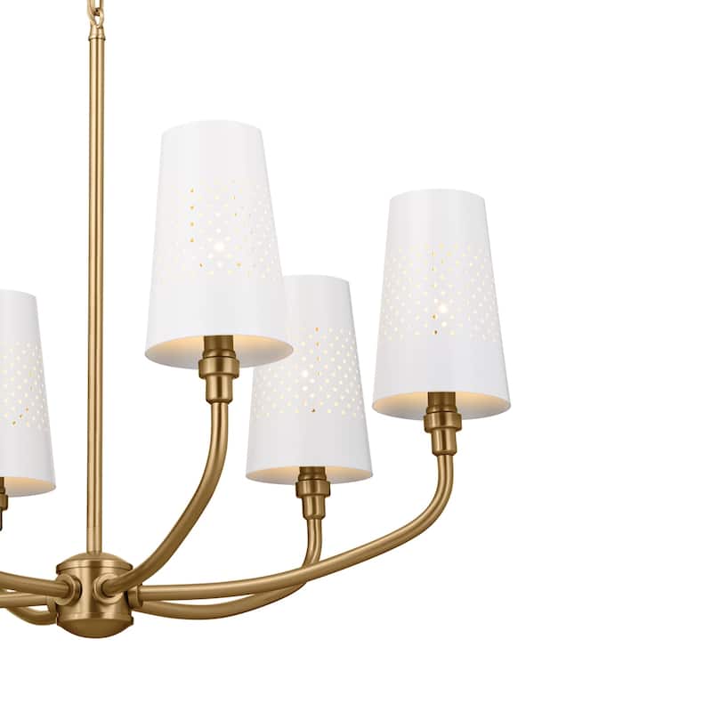 Kichler Lighting Adeena 26.75-in 6-Light Brushed Natural Brass Chandelier - 26.75