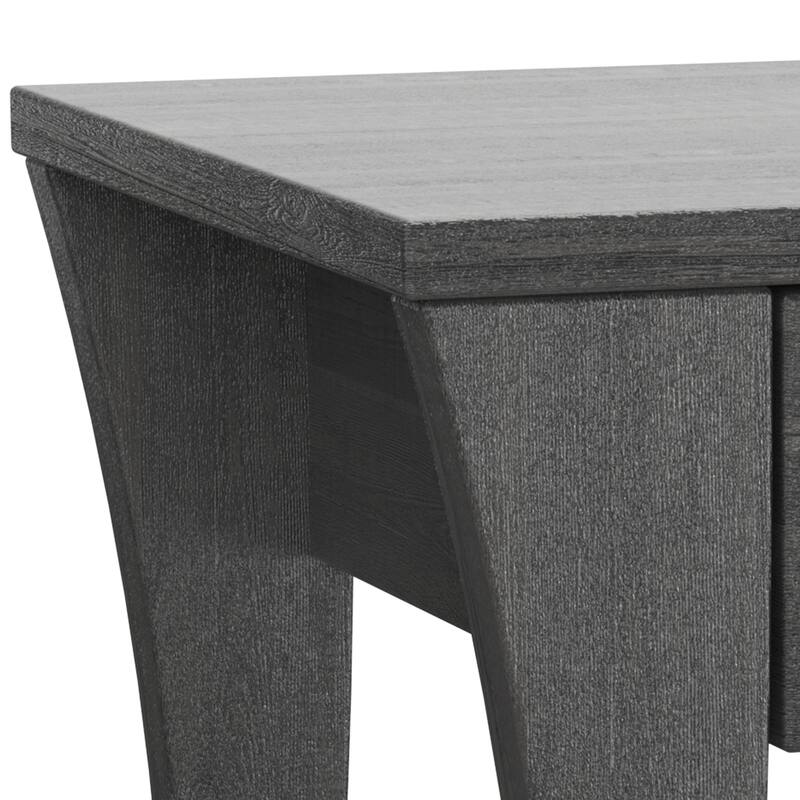 Modern Gray Solid Wood Nightstand Sofa Side Table with Drawers - 22" H x 19.8" D