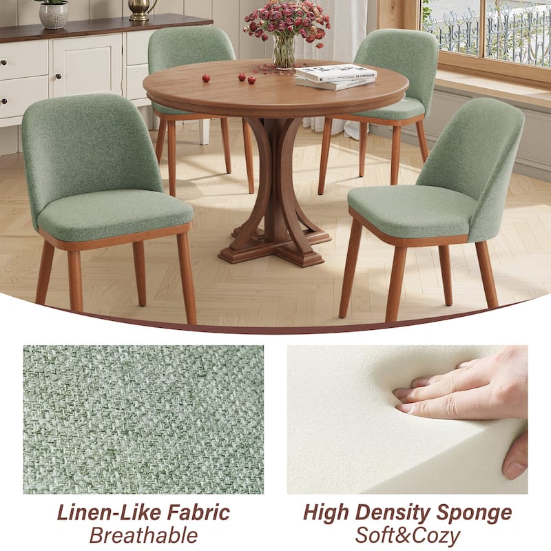 Crestlive Products Upholstered Wood Dining Chairs with Wood Legs