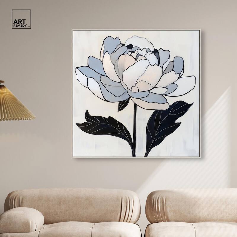 Gray Scale Flower I Canvas by Art Remedy