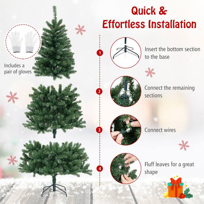 Gymax 6/7/8 FT Christmas Tree w/568/830/1182 PVC Branch Tips - See Details