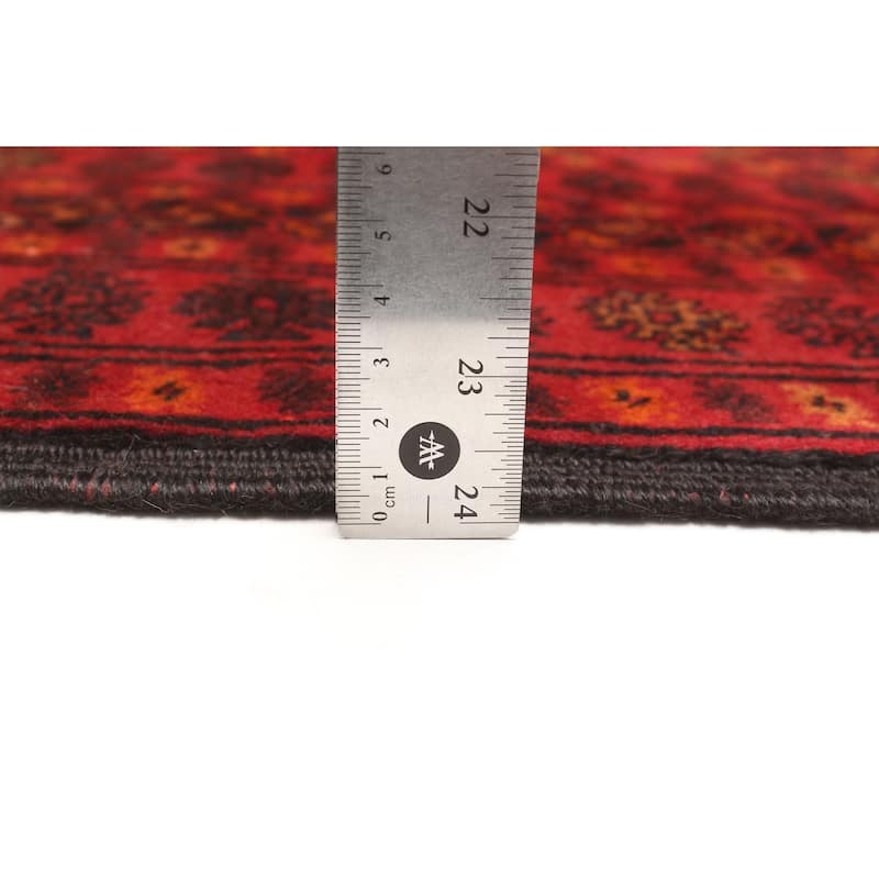 ECARPETGALLERY Hand-knotted Teimani Dark Red Wool Rug - 4'6 x 6'11