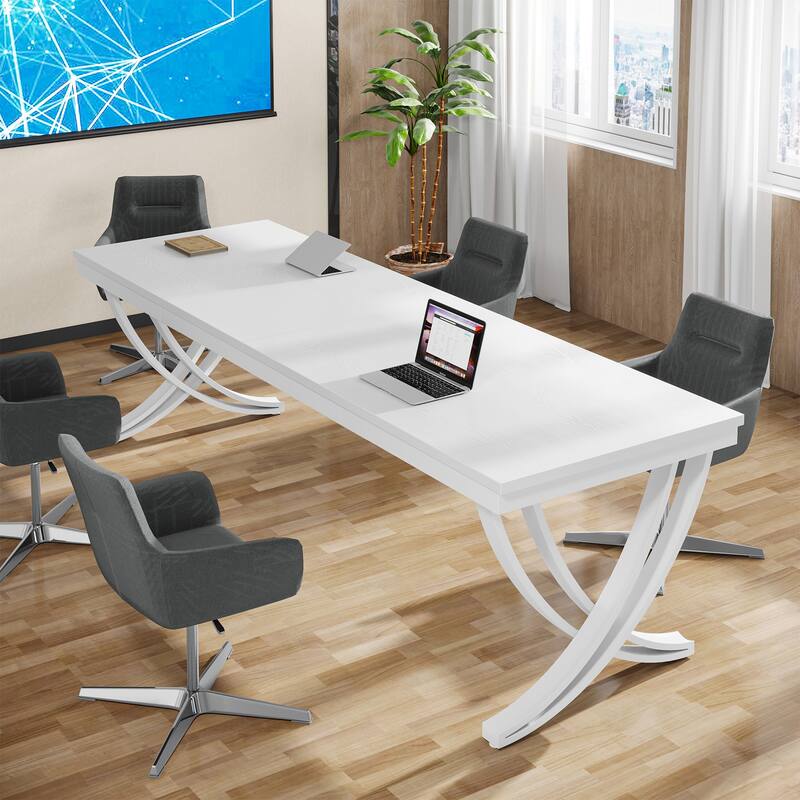 6.5FT Conference Meeting Seminar Business Table Set for 8-12 Person (Set of 2)