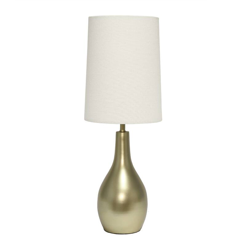 Hourglass LED Table Lamp with Round Drum Shade - 19.5" - Gold