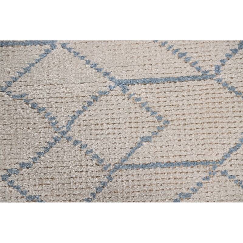 Moroccan Oriental Area Rug Handmade Trellis Wool Carpet - 5'1"x 7'11"