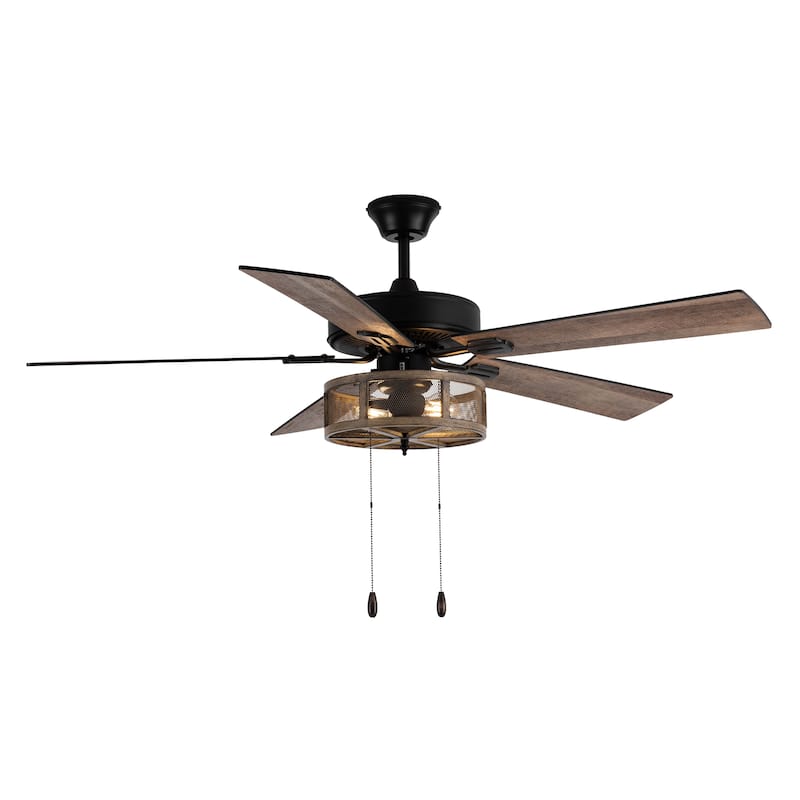 52" Carbon Loft Brushed Metal Farmhouse LED Ceiling Fan