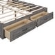 preview thumbnail 25 of 52, Full/Queen Size Platform Bed with 6 Storage Drawers, Wooden Bedframe, Storage Bed, Headboard Not Include, for Kids/Teens/Adults
