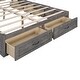 preview thumbnail 9 of 7, Sleek Design Queen Size Platform Bed with 6 Storage Drawers, Wooden Bed Without Headboard, Antique Gray