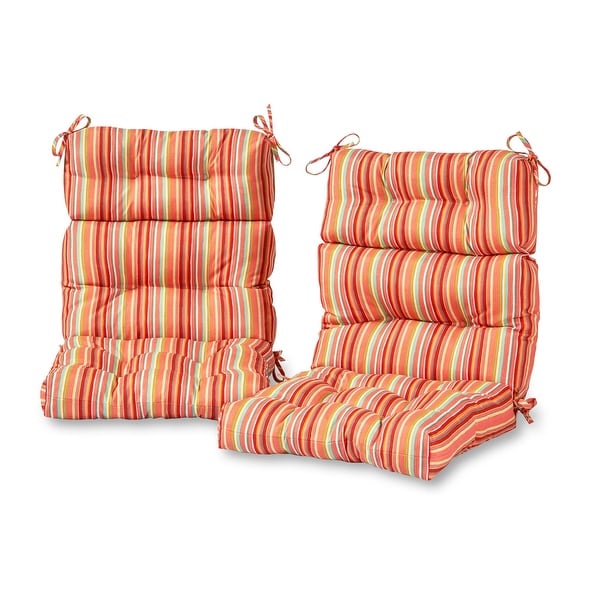 Coastal Stripe 22 in x 44 in Outdoor High Back Chair Cushion Set of 2 Cushions Only On Sale Bed Bath Beyond 22751340