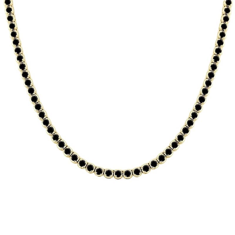 Auriya 15ctw Black Diamond Tennis Necklace 14k Gold - 22-Inch