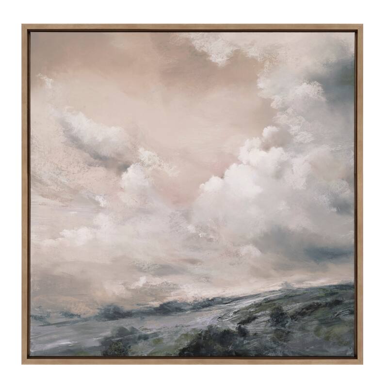 Kate and Laurel Sylvie When the North Wind Blows- Sepia Framed Canvas by Nel Whatmore