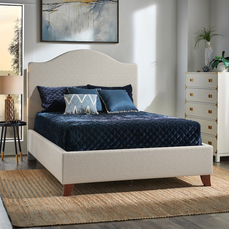 Winchester Upholstered Queen Bed with Curved Headboard by iNSPIRE Q Classic