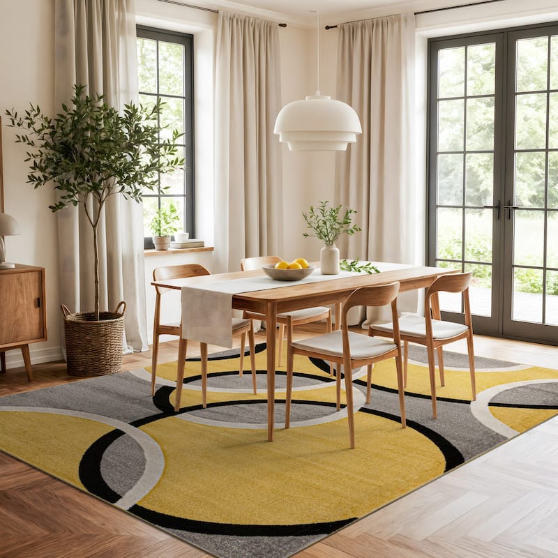 World Rug Gallery Modern Abstract Circles Area Rug