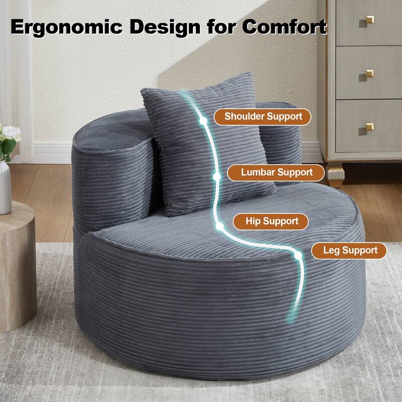 Plush Lounger Soft Sofa No Assembly Required