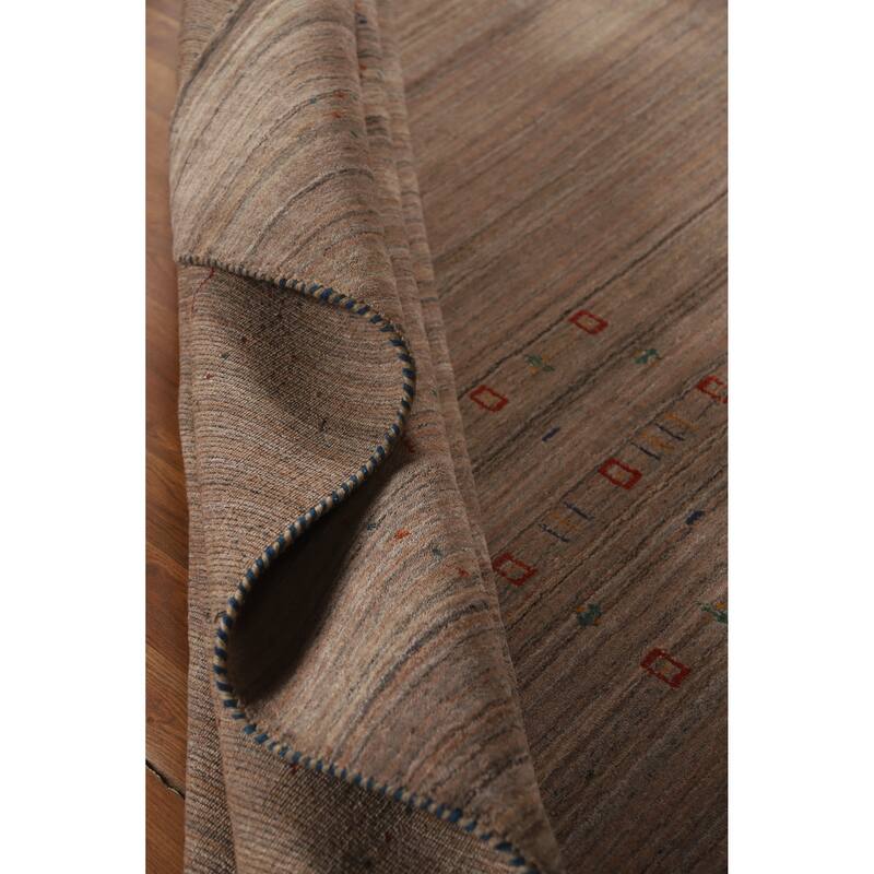 Hand Knotted Oriental 100% Wool Carpet Tribal Tribal Brown Gabbeh Area Rug - 11' 7'' X 9' 0''