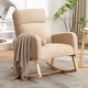 preview thumbnail 11 of 171, HOMYKA 28" Wide Rocking Chair for Nursery with Solid Wood Leg Khaki