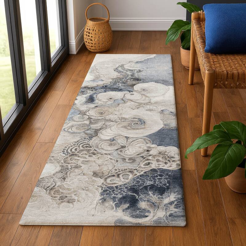 Premium Washable Super Soft Abstract Chic Mayfield Rug - Ivory - 2'3" x 7'6"