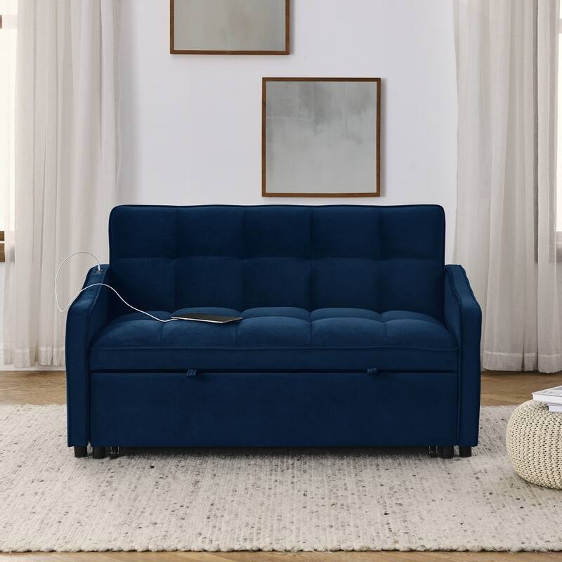Loveseats Sofa Bed with Pull-out Bed AND Adjsutable Back - 2 Seat